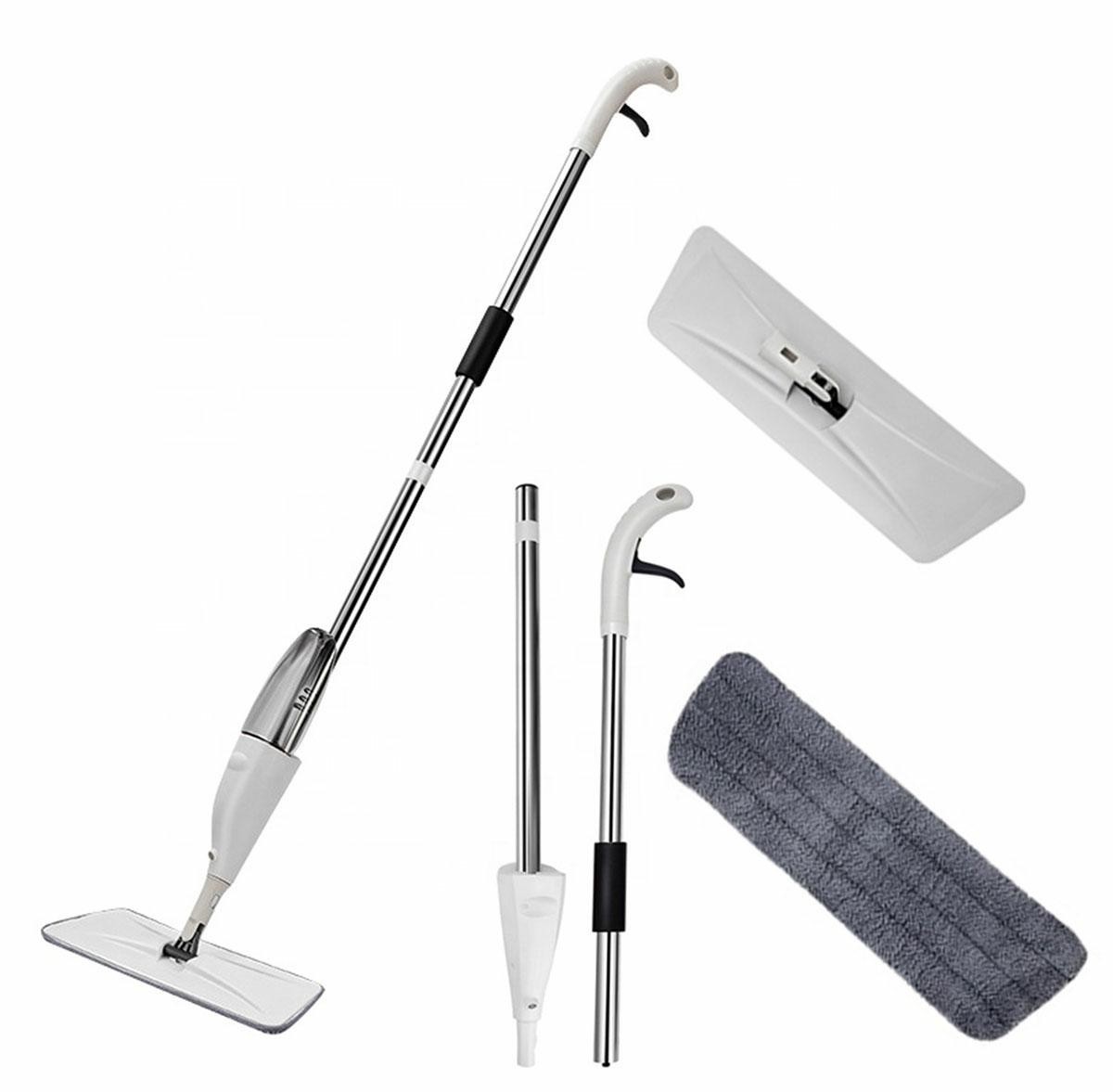 Mop cu rezervor/pulverizator, husa detasabila, microfibra, 128cm, alb - imagine 7